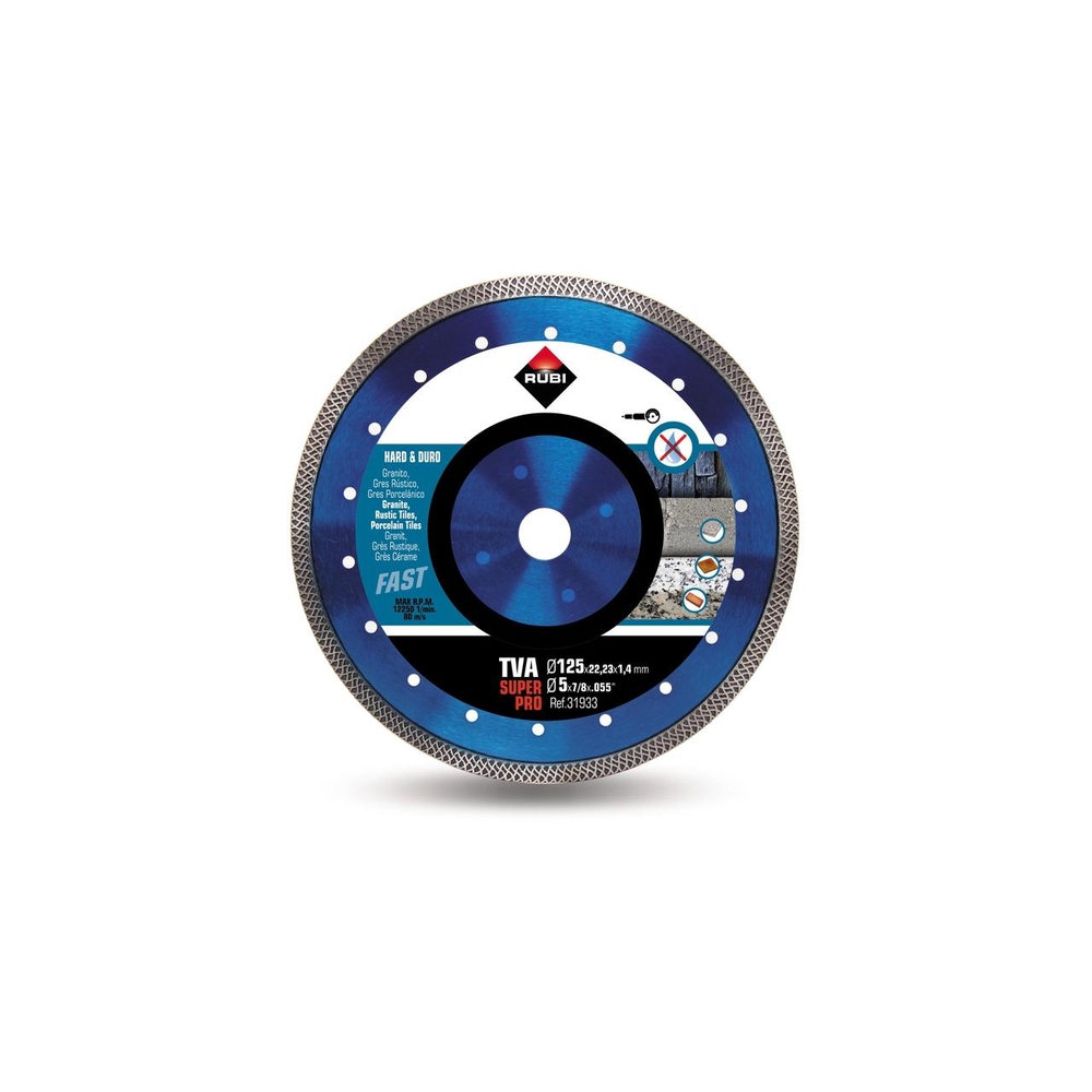 Turbo viper disque diamanté pour matériau dur tva 125 superpro RUBI - 31933