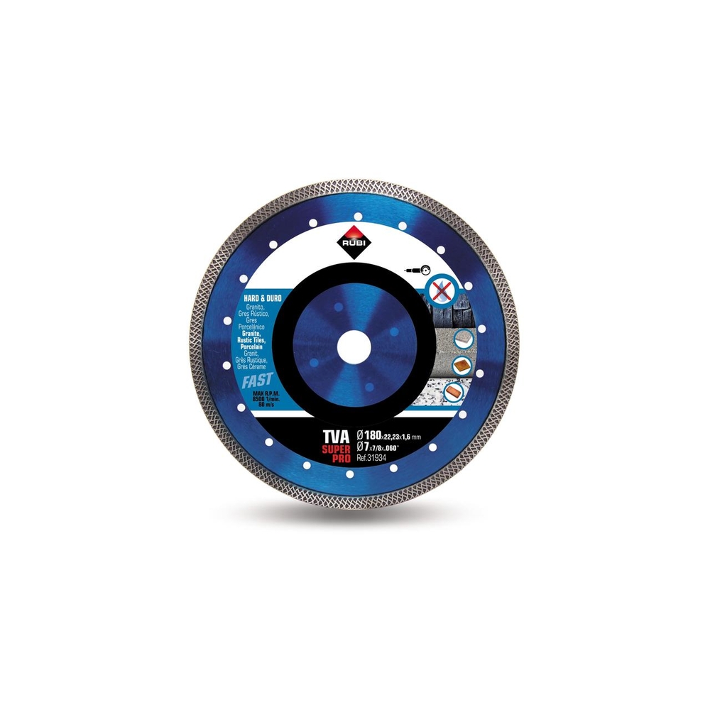 Turbo viper disque diamanté pour matériau dur tva 180 superpro RUBI - 31934