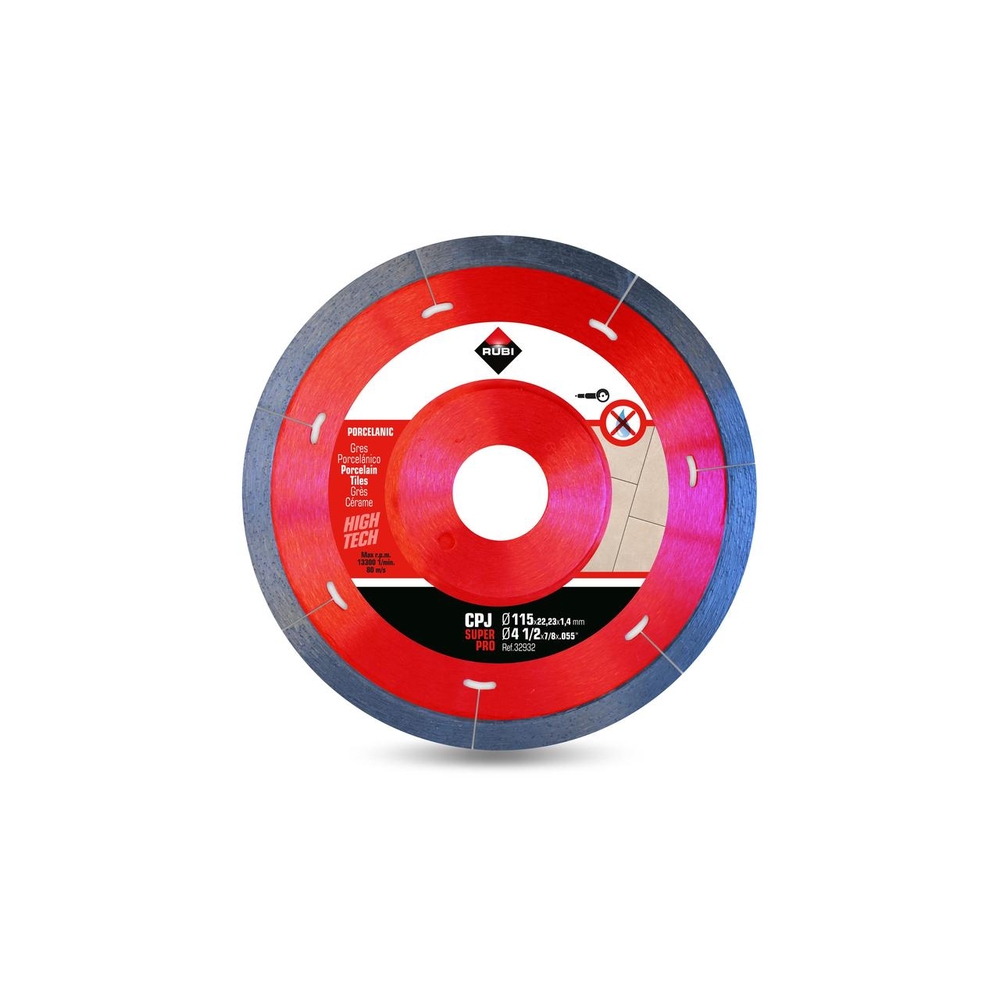 Disque de diamant pour grès porcelaine cpj 115 superpro RUBI - 32932