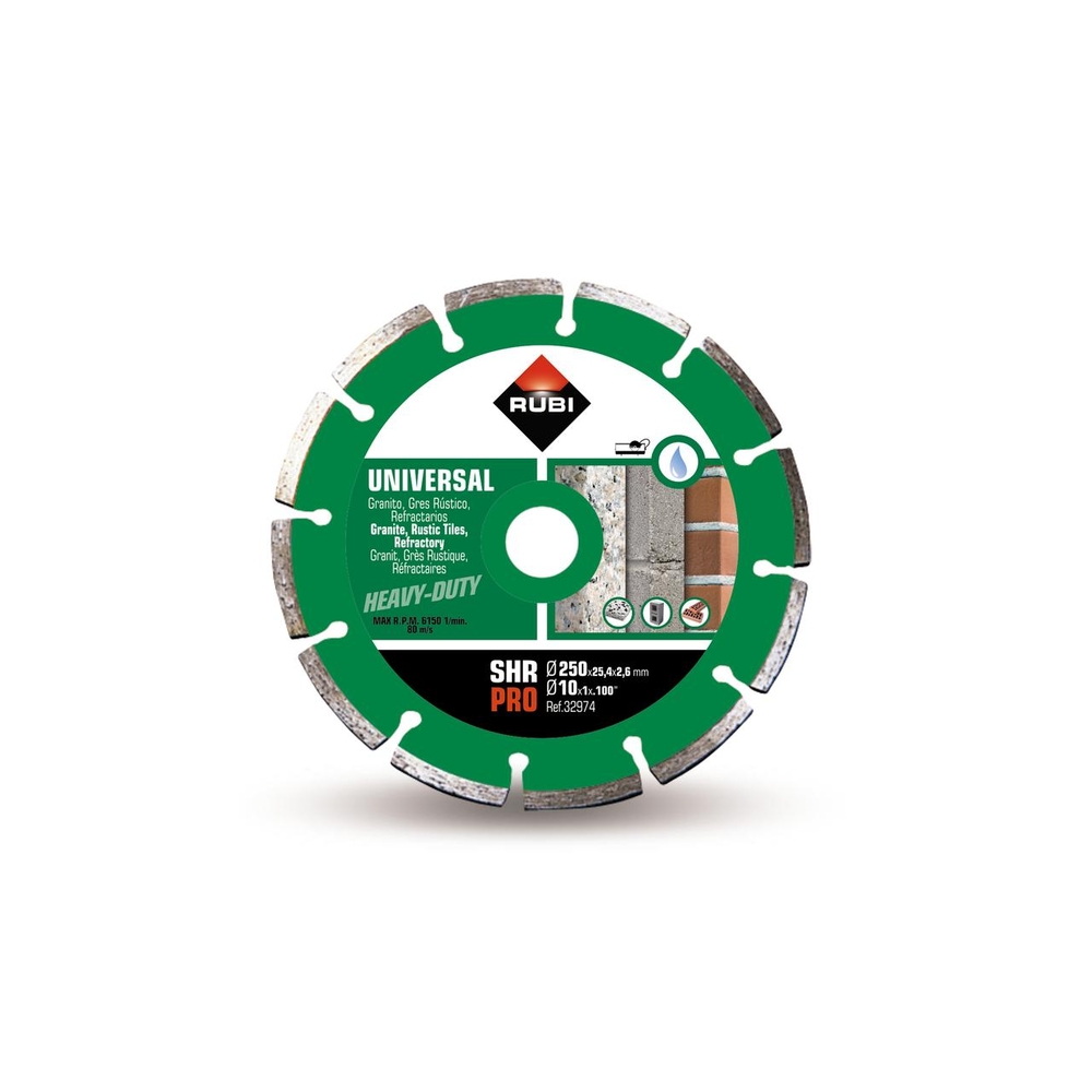 Disque diamant segmenté général de chantier shr 250 pro RUBI - 32974