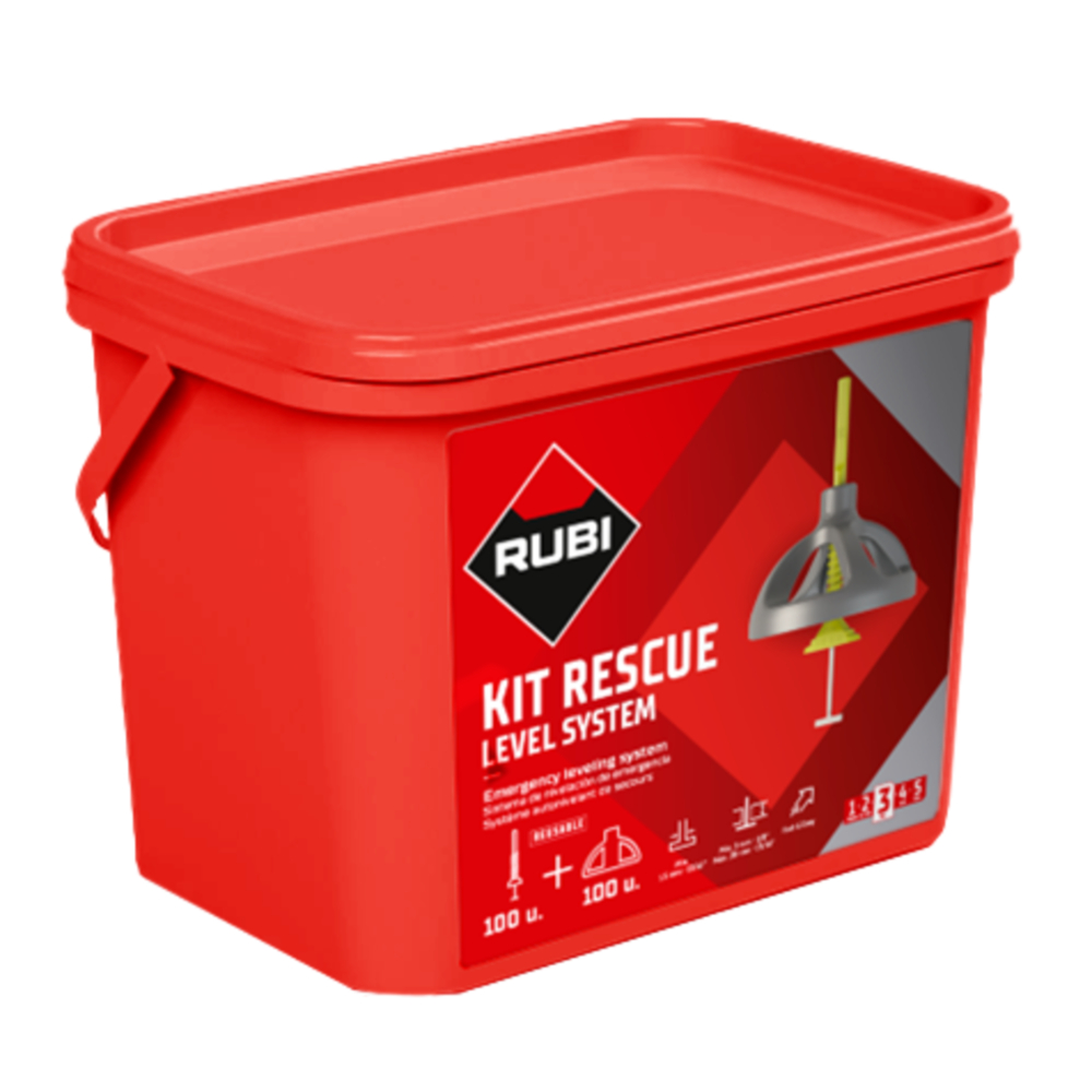 Kit système de nivellement de secours 100 coupelles 100 bases RUBI - 35976