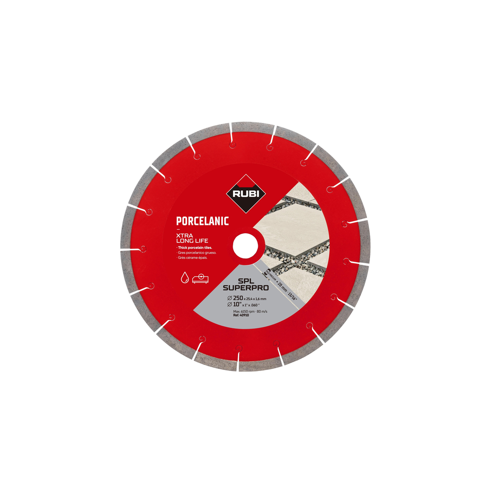 Disque diamant RUBI grès cérame J-SLOT - SPL-EXT SUPERPRO 250 - 40910