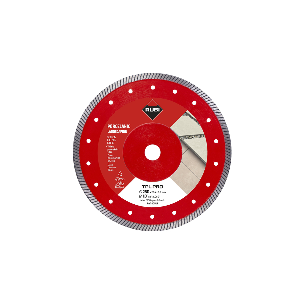 Disque diamant RUBI grès cérame TURBO - TPL-EXT PRO 250 - 40913