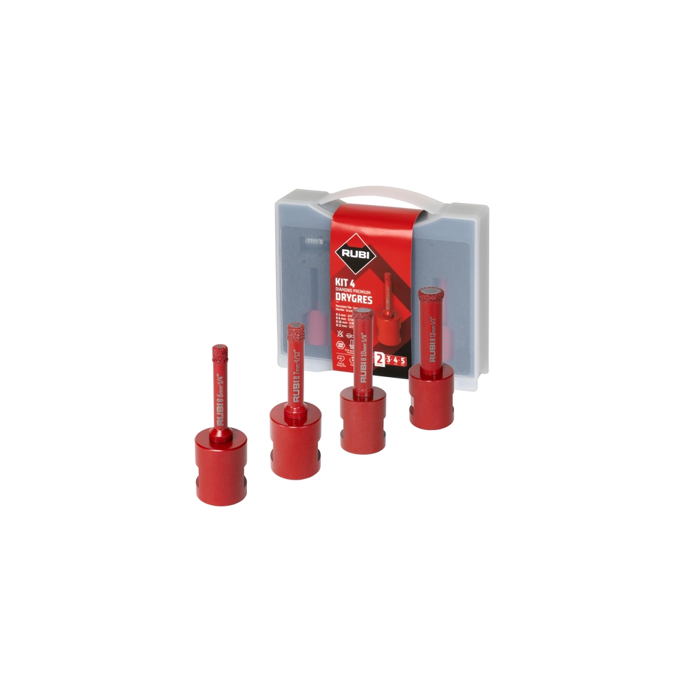 Kit trépans RUBI diamantés MINI DRYGRES PREMIUM - 51939