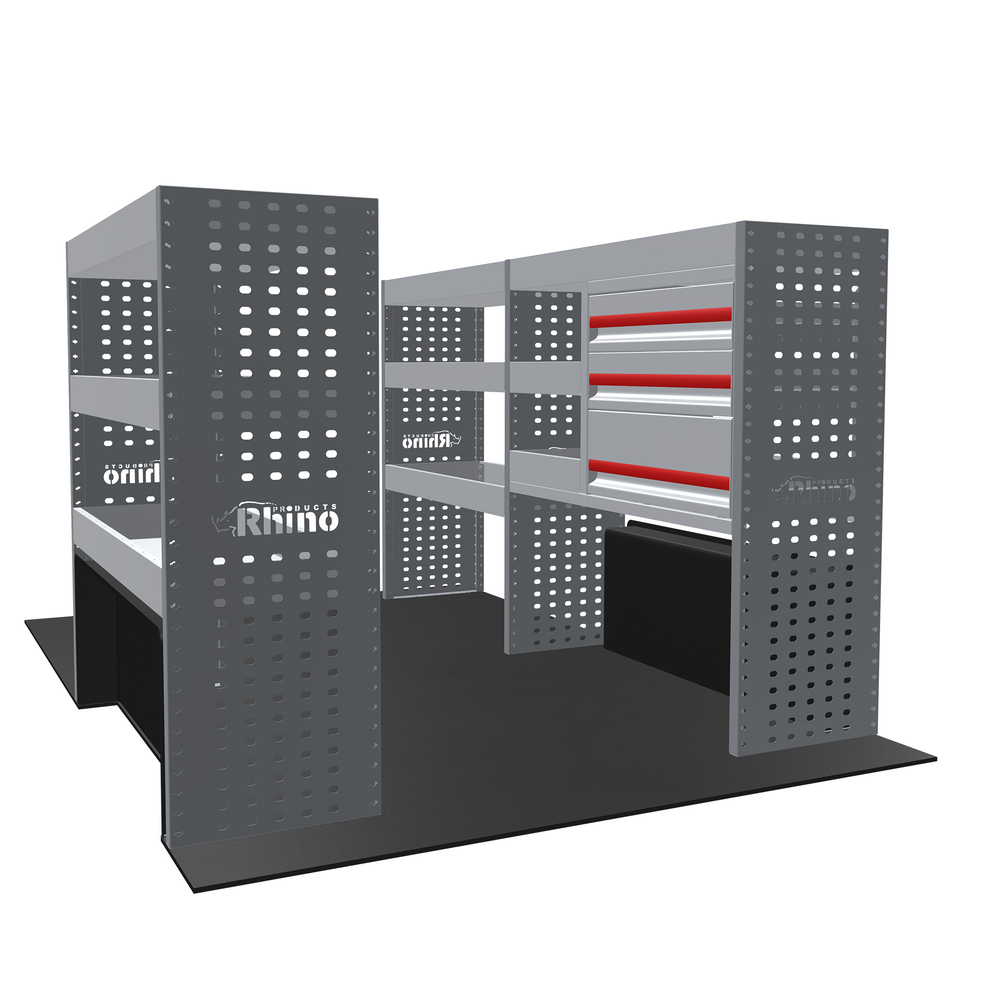 PLEINE CONFIGURATION - 3 MODULES ÉTAGÈRES ET TIROIRS EXPERT 2016- PEUGEOT - GAUCHE ET DROITE - RHINO PRODUCTS - MR041-DSEX16