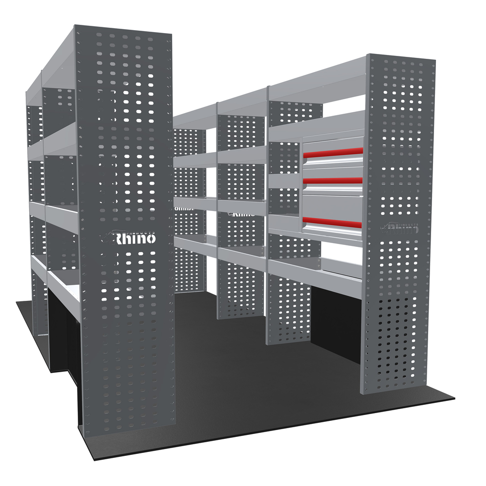 PLEINE CONFIGURATION 5 UNITÉS ÉTAGÈRES ET TIROIRS BOXER 2006- PEUGEOT - GAUCHE ET DROITE - RHINO PRODUCTS - MR233-DSBX06