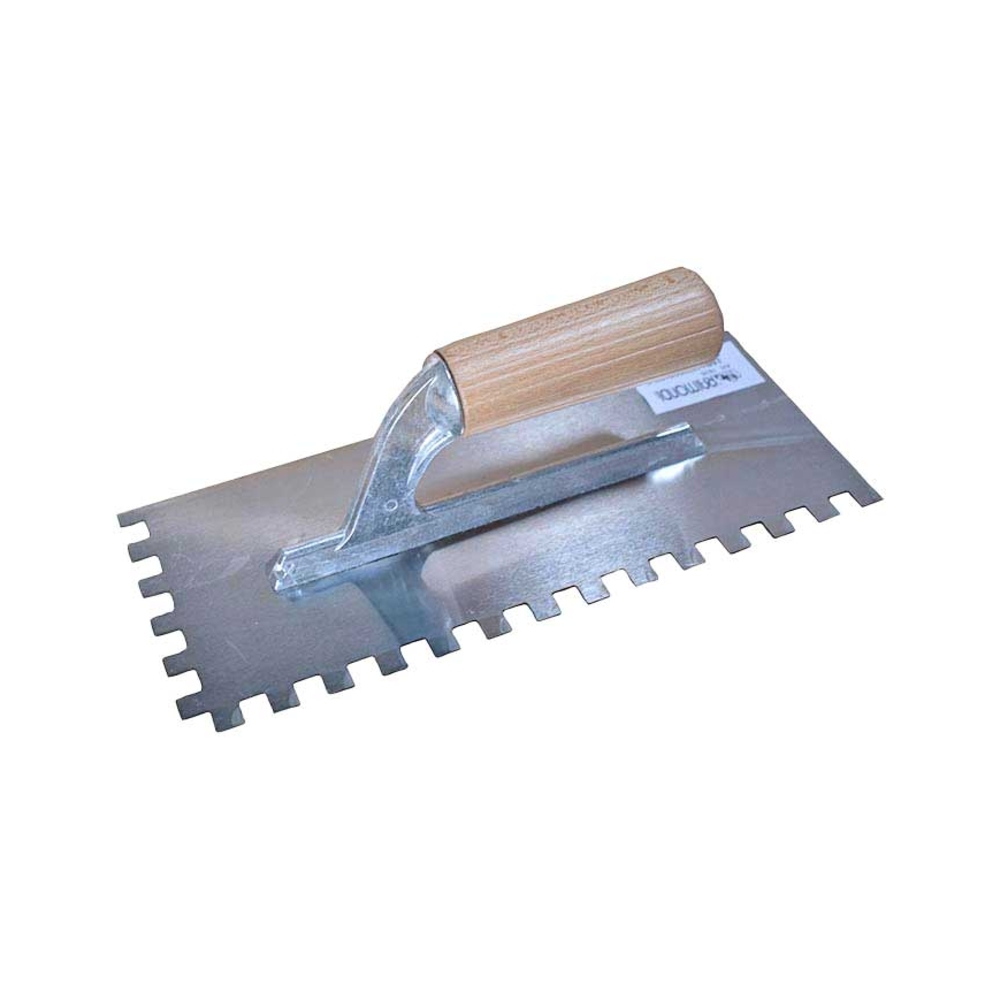 Platoir denté gaucher 28x12 cm avec poignée bois 10x10 - RAIMONDI - 11026S