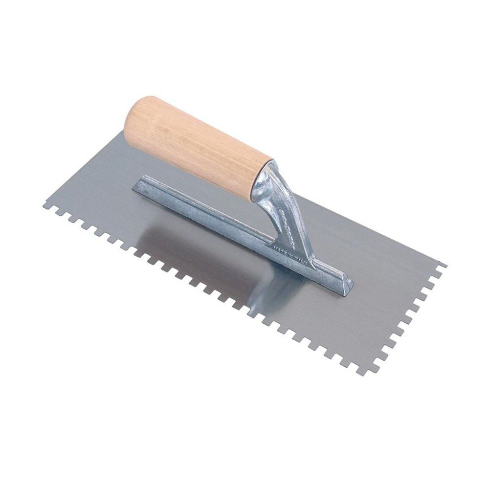 Platoir Denté 28x12cm Poignée Bois 6x6 pour Pose Carrelage - RAIMONDI - 11028