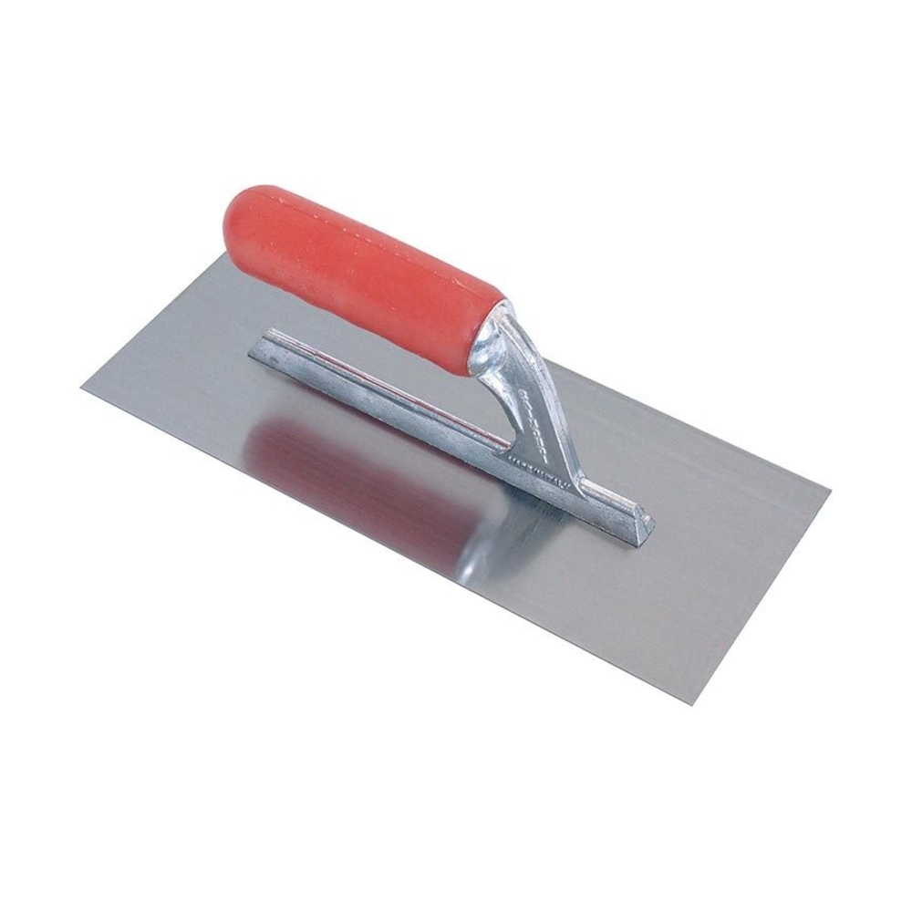 Platoir lisse rectangulaire acier 28x12 cm manche caoutchouc - RAIMONDI - 11032G