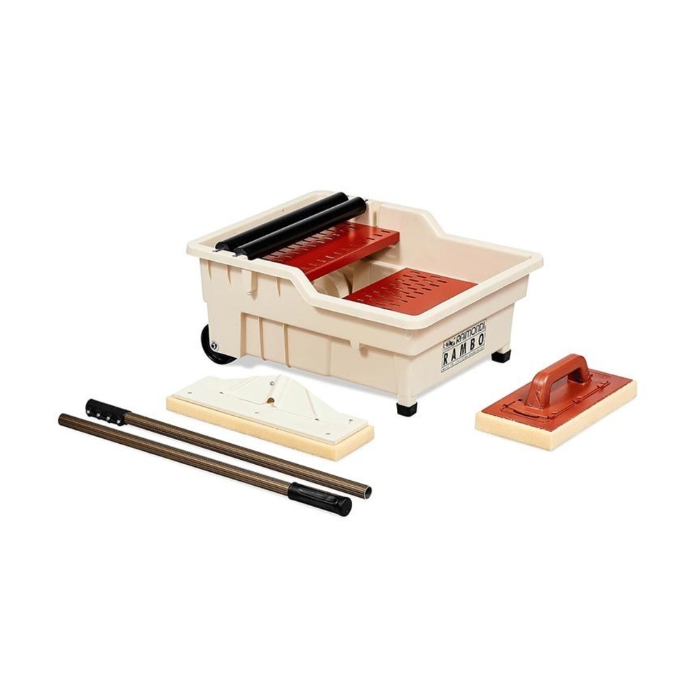 Bac de Lavage Rambo 40L avec Frottoirs Éponge et Manche Aluminium - RAIMONDI - 11146