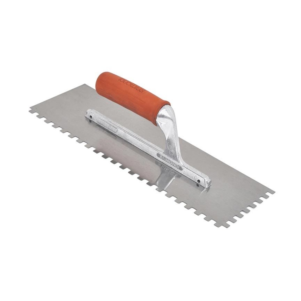 Platoir Acier Denté 36x13cm Poignée Caoutchouc 8x8 - RAIMONDI - 11332