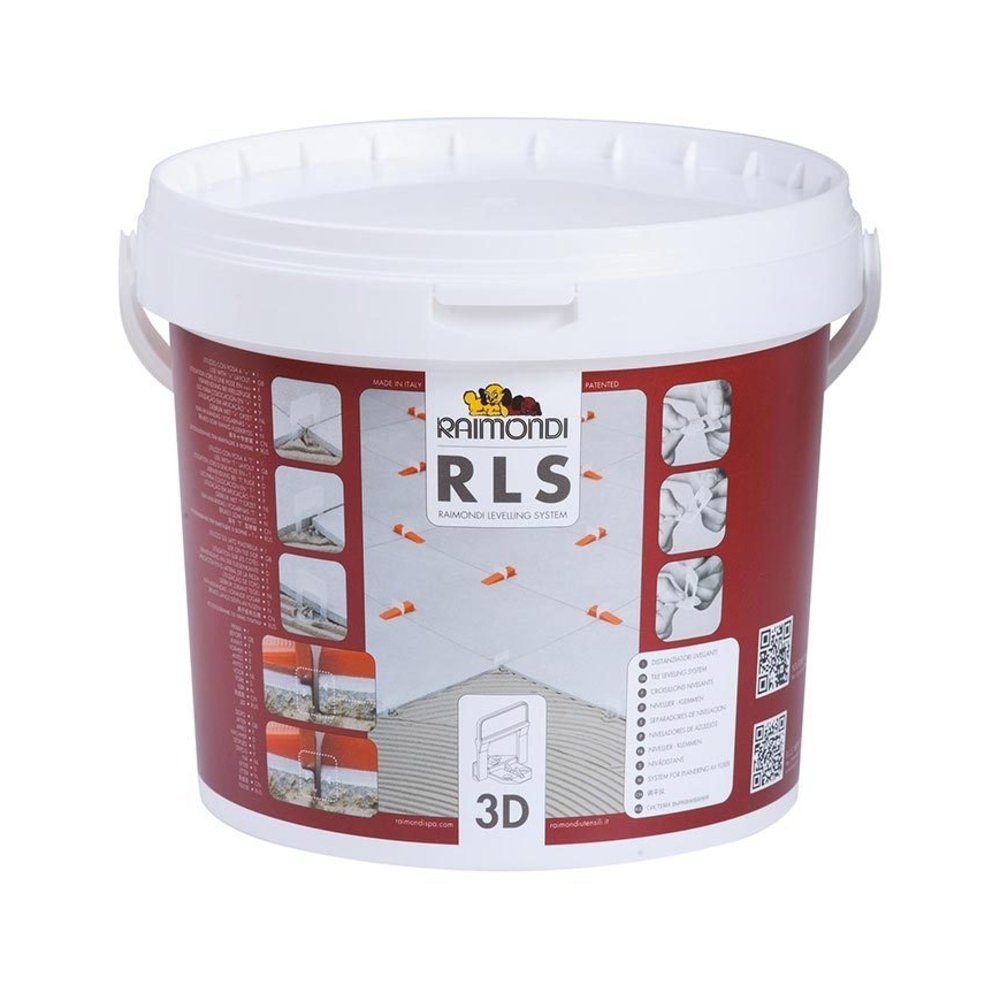 Kit de nivellement R.L.S 3D pour revêtement de sol - 75 bases - 75 coins - 1 pince - RAIMONDI - 15201