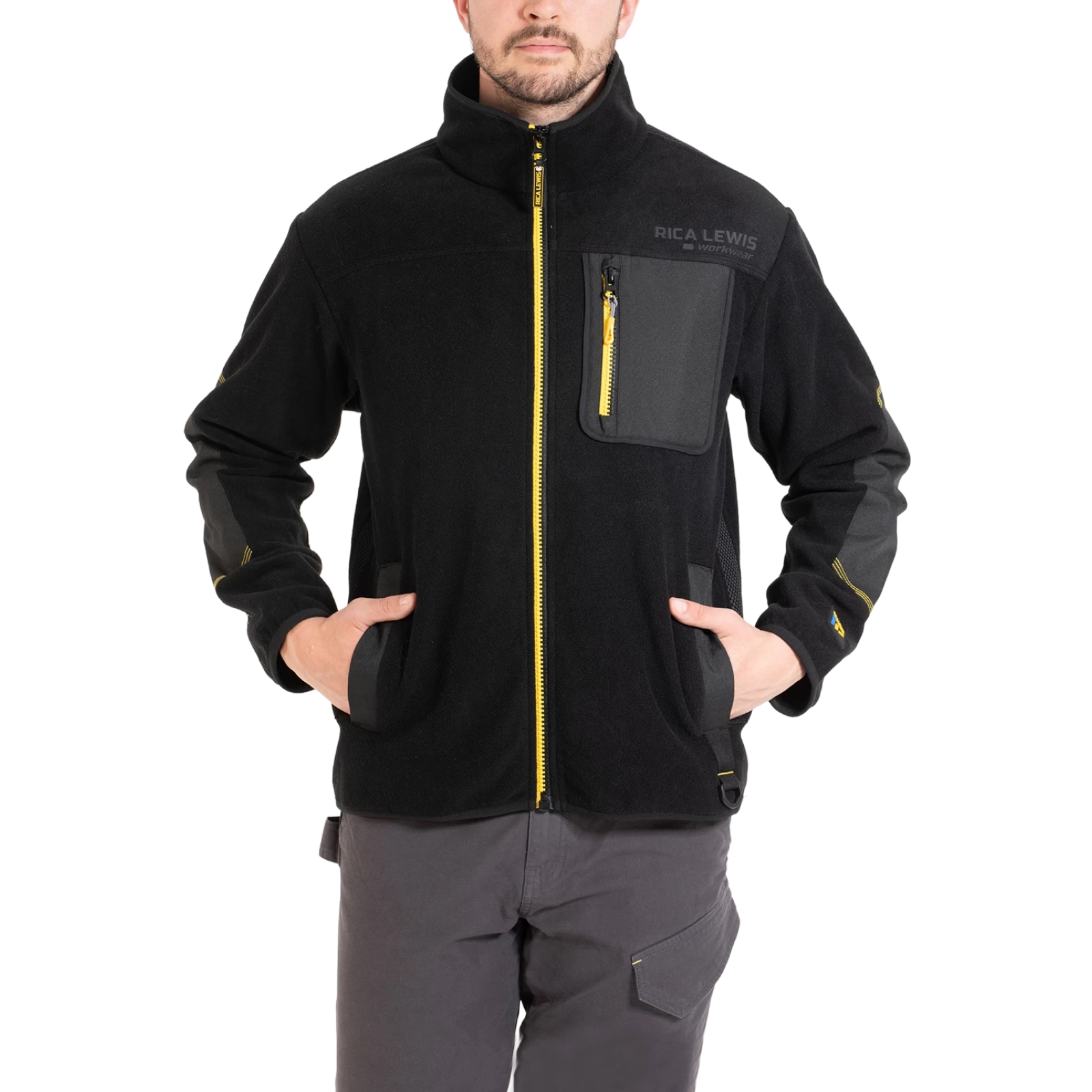Veste polaire avec maille respirante WAFT noir - RICA LEWIS 