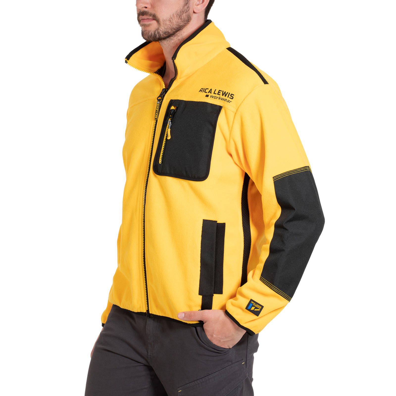 Veste polaire avec maille respirante WAFT jaune - RICA LEWIS 