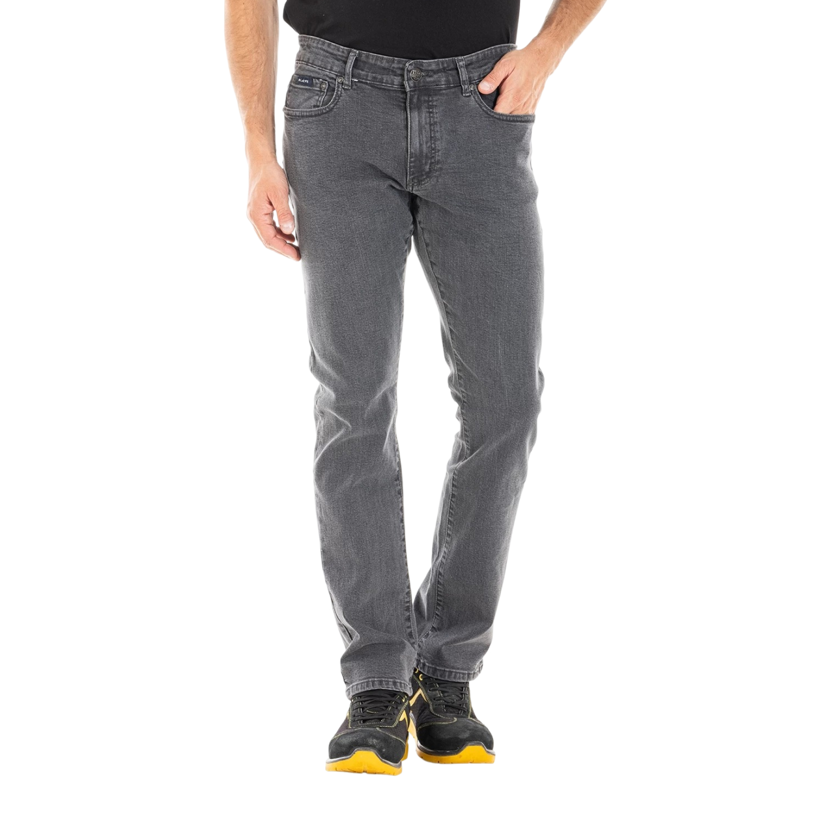 Jeans de travail coupe droite confort denim stretch WORK11 gris - RICA LEWIS 