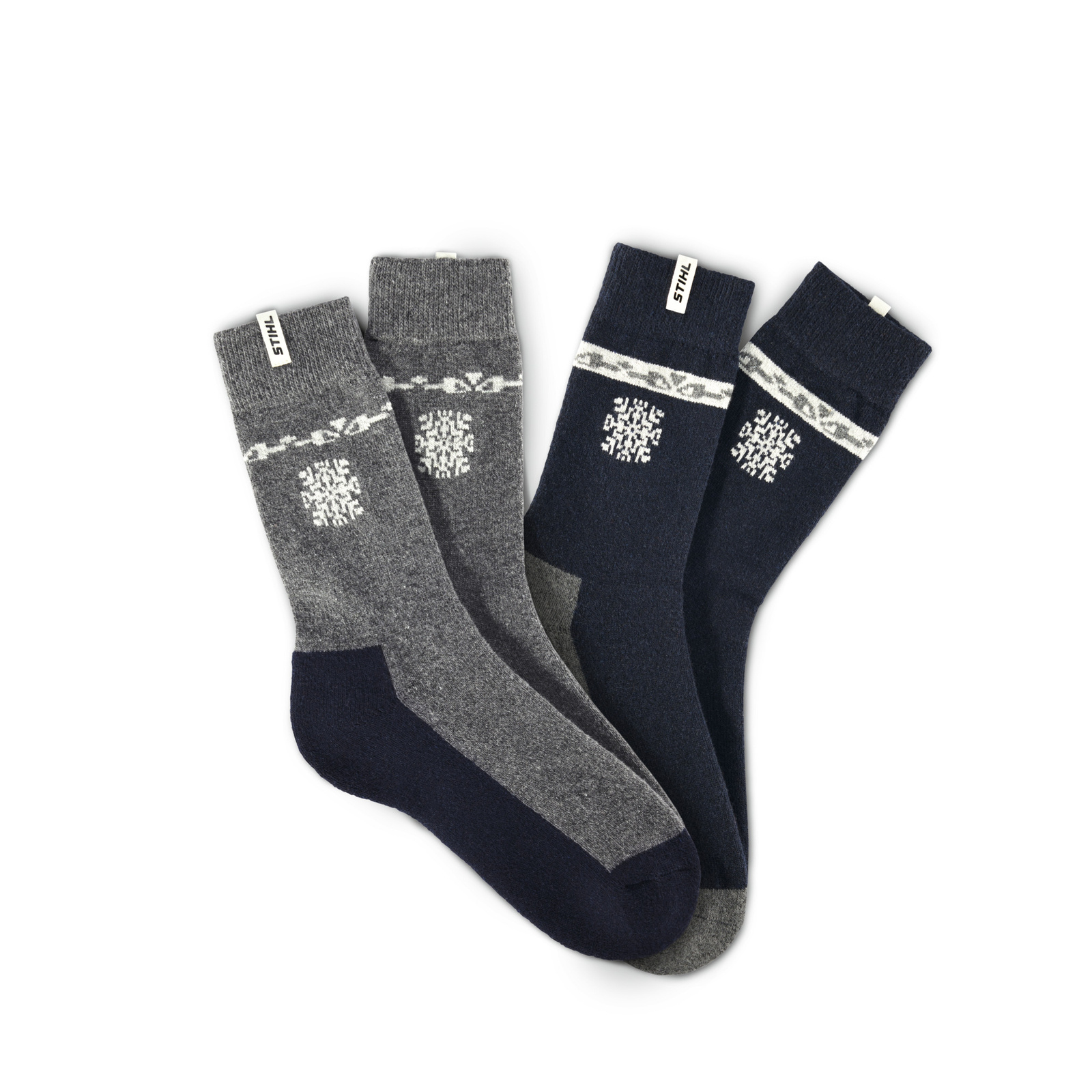 Chaussettes de Noel grises et bleues jeu de 2 - STIHL