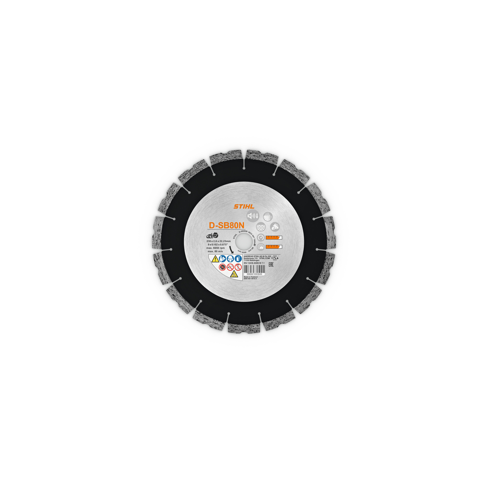 Disque à découper diamant D-SB80N D230mm STIHL - 08350977000