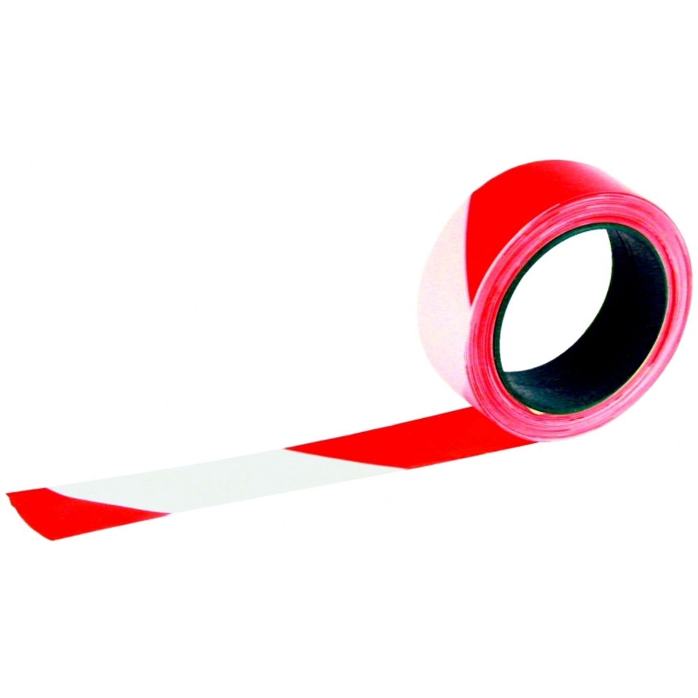 RUBAN RUBALISE ROUGE BLANC 100 M X 50 MM 203504