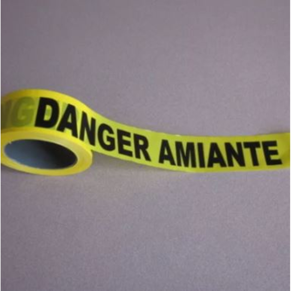 RUBALISE JAUNE ET NOIRE DANGER AMIANTE   500MM X 100ML - AMIANTEJNENOIR