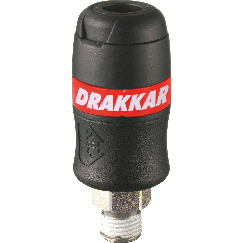 Raccord rapide femelle de sécurité passage d'air 6mm filetage mâle 1/4