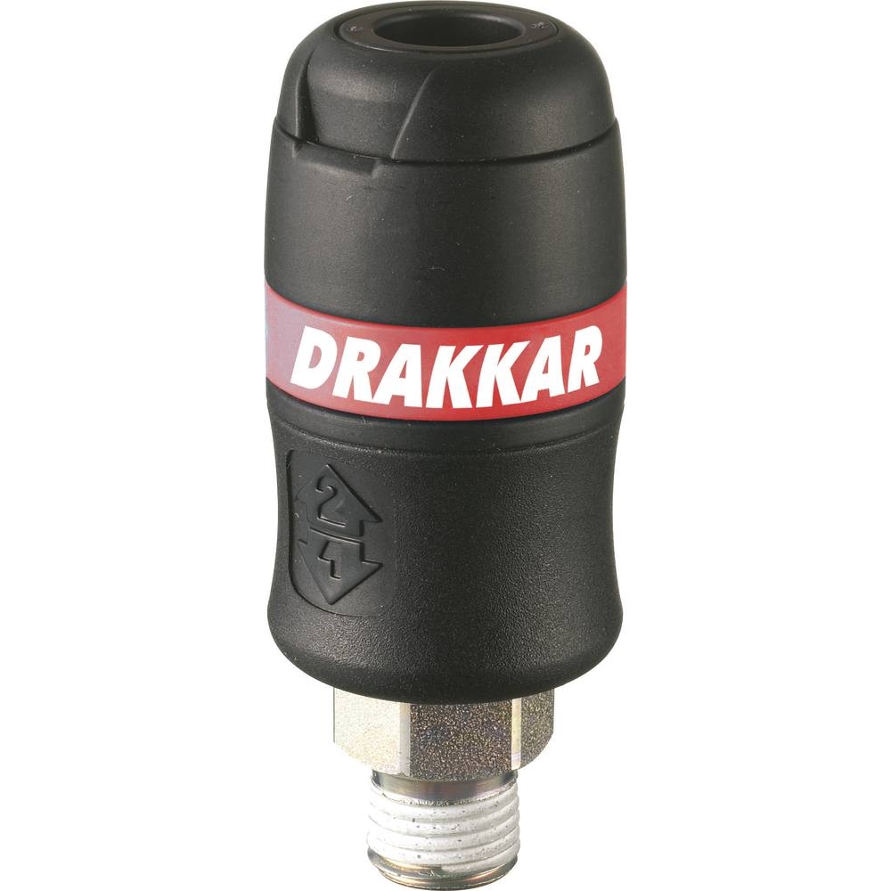 Raccord rapide femelle de sécurité passage d'air 6mm filetage mâle 1/4