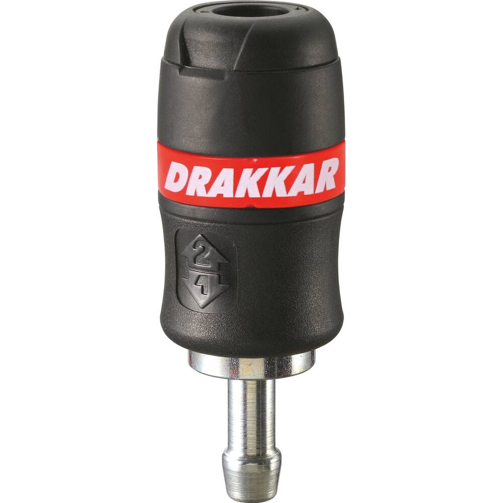 Raccord rapide femelle de sécurité passage d'air 6mm pour tuyau de 8mm DRAKKAR - 01308