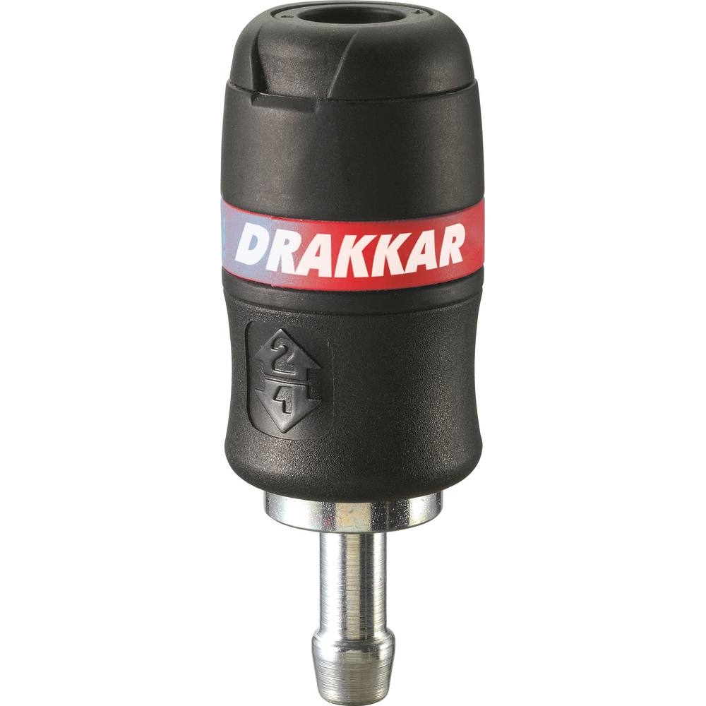 Raccord rapide femelle de sécurité passage d'air 6mm pour tuyau de 8mm - DRAKKAR - 01309