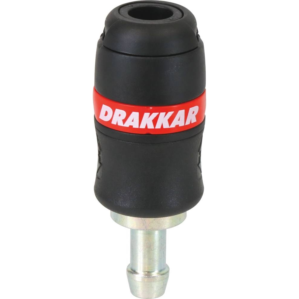 Raccord rapide femelle de sécurité passage d'air 6mm pour tuyau de 10mm - DRAKKAR - 01312