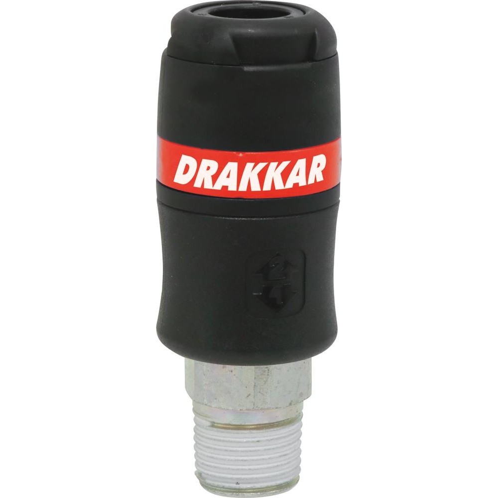 Raccord rapide femelle de sécurité passage d'air 8mm filetage mâle 1/2