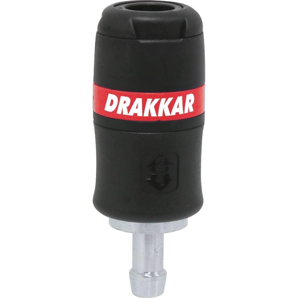 Raccord rapide femelle de sécurité passage d'air 8mm pour tuyau de 10mm - DRAKKAR - 01324
