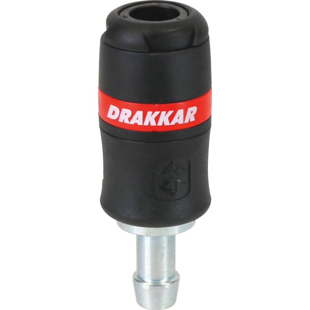Raccord rapide femelle de sécurité passage d'air 8mm pour tuyau de 13mm DRAKKAR - 01326