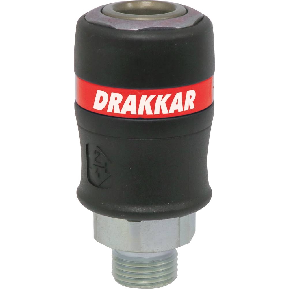 Raccord rapide femelle de sécurité passage d'air 11mm filetage mâle 1/2
