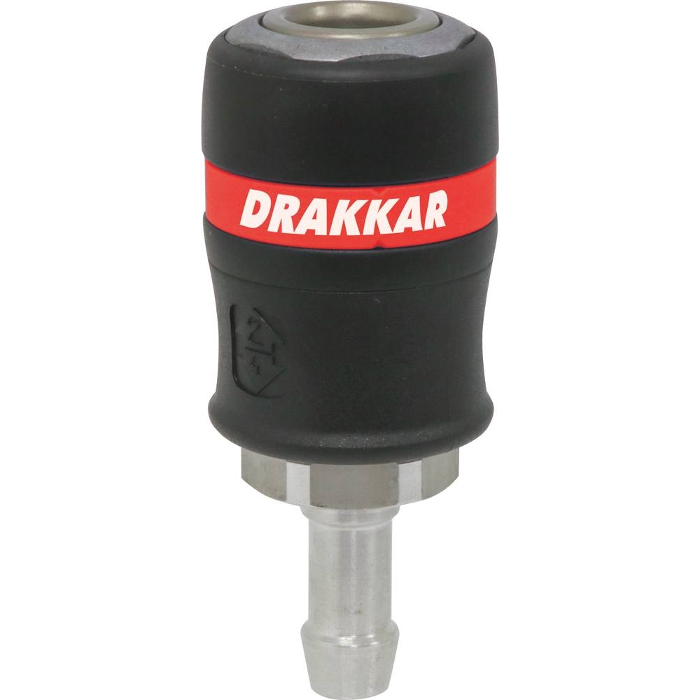 Raccord rapide femelle de sécurité passage d'air 11mm pour tuyau de 13mm DRAKKAR - 01337