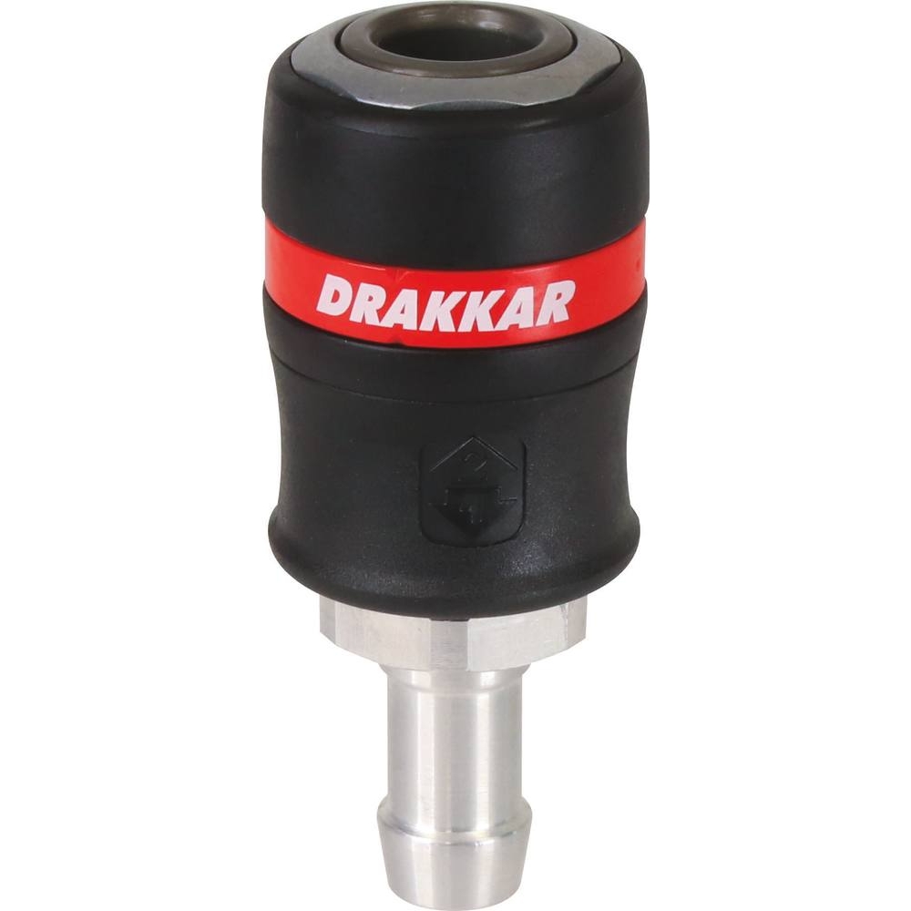 Raccord rapide femelle de sécurité passage d'air 11mm pour tuyau de 16mm DRAKKAR - 01339