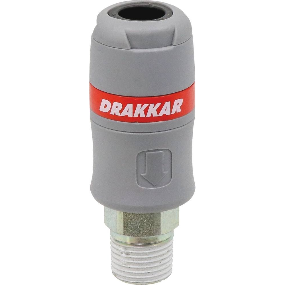 Raccord rapide femelle passage d'air 8mm filetage mâle 1/2