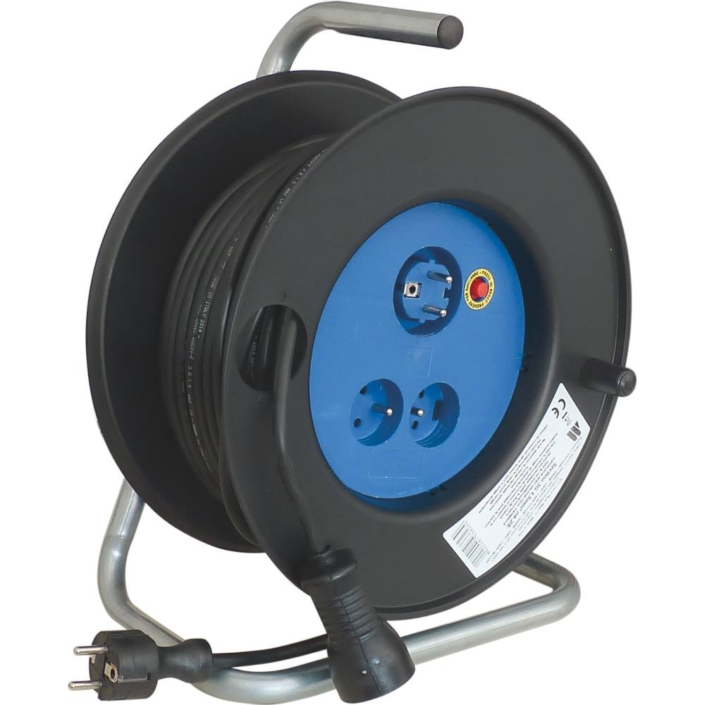 Enrouleur+rallonge électrique HO5VV-F 25m 3G1,5mm² - 01520