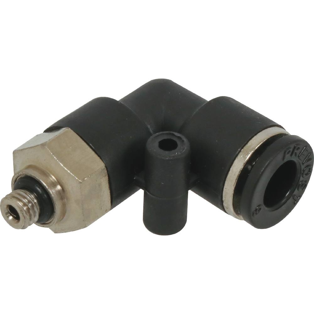 Raccord instantané polymère coudé cylindrique M5 orientable pour tuyau 6mm - lot de 10pc - 01751