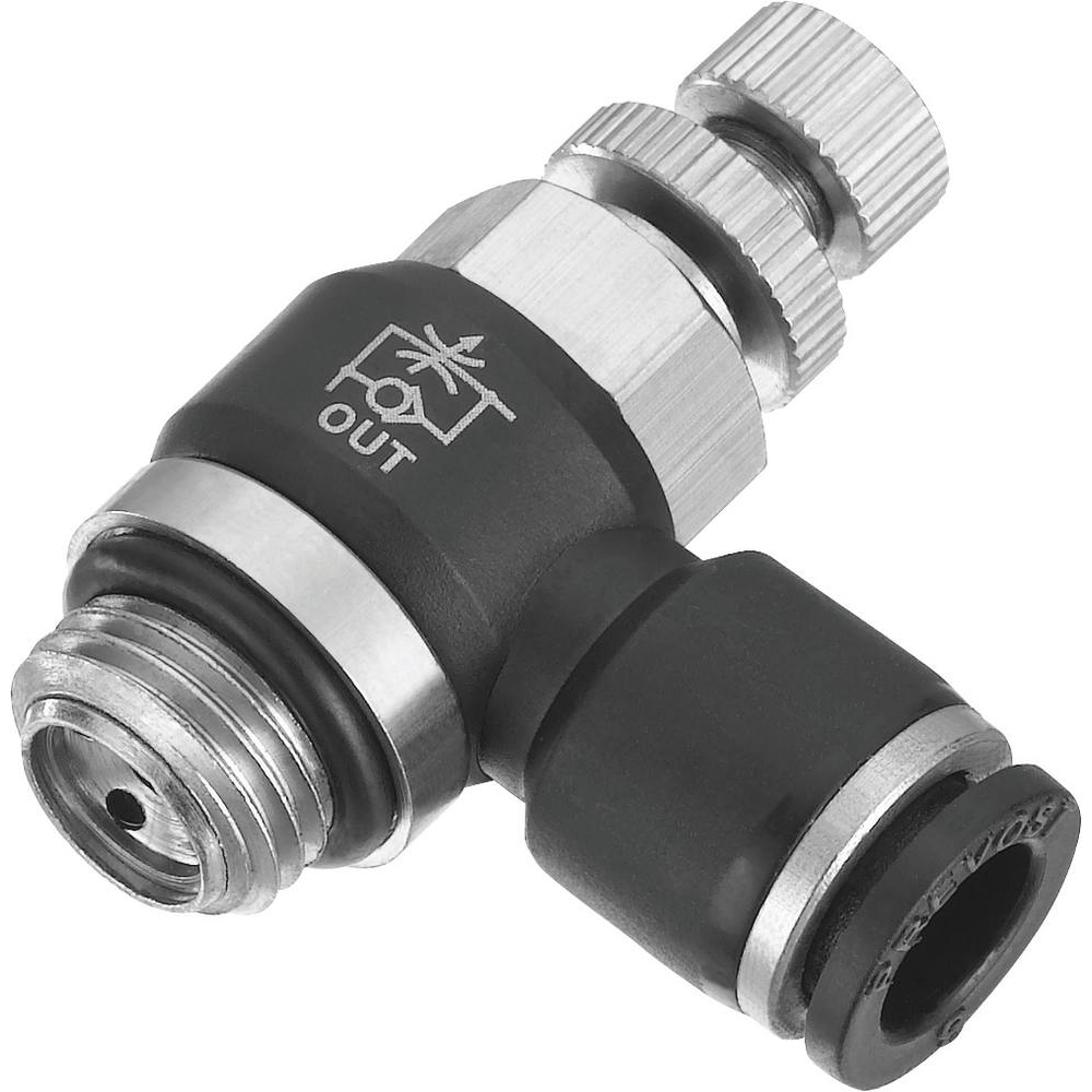 Raccord instantané polymère régleur de débit pour tuyau 6mm - 01786