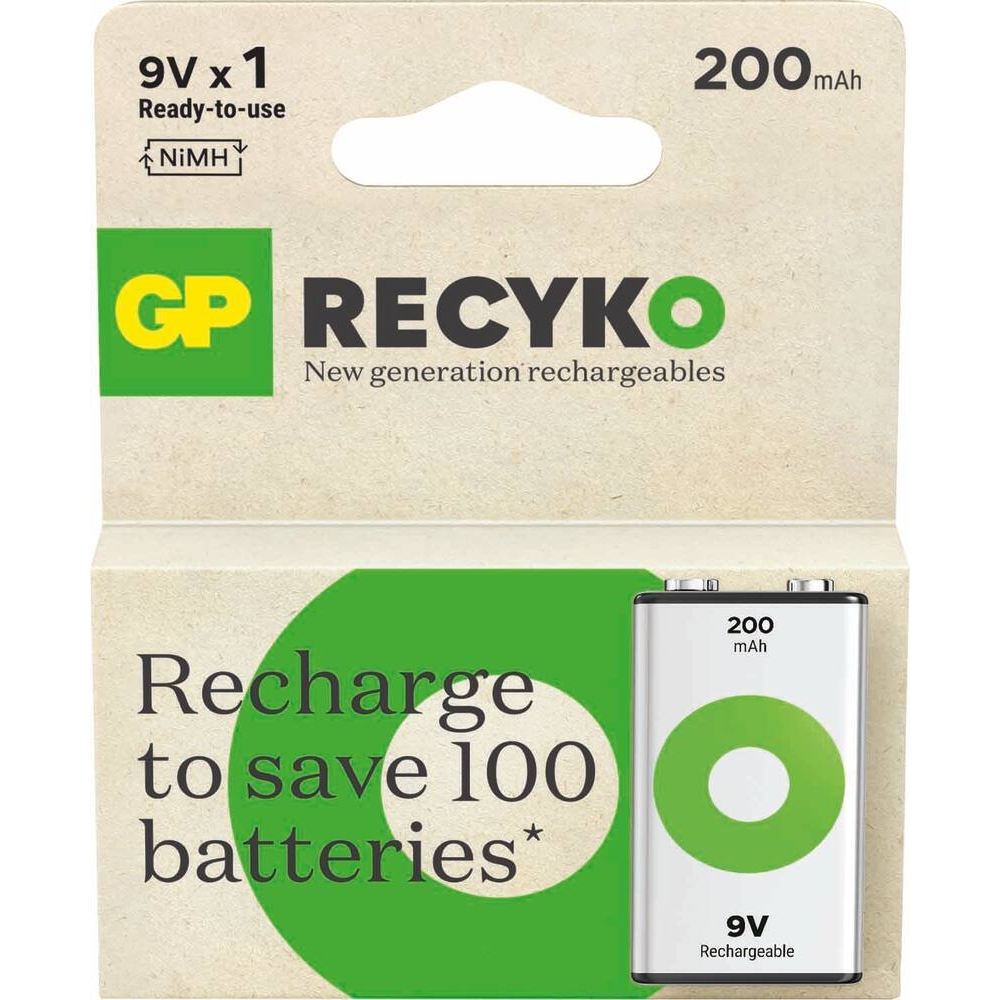 Pile rechargeable HF22/RL61 9V Ni-Mh 200mAh - de 1 pile GP - 02571