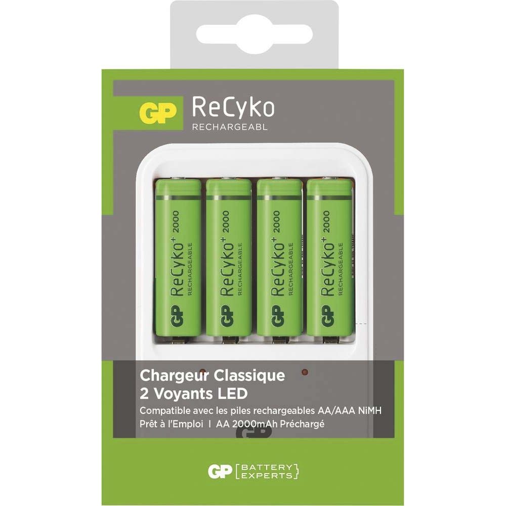 Chargeur USB Ni-Mh avec 4 piles rechargeables AA/HR06 2000mAh GP - 02581