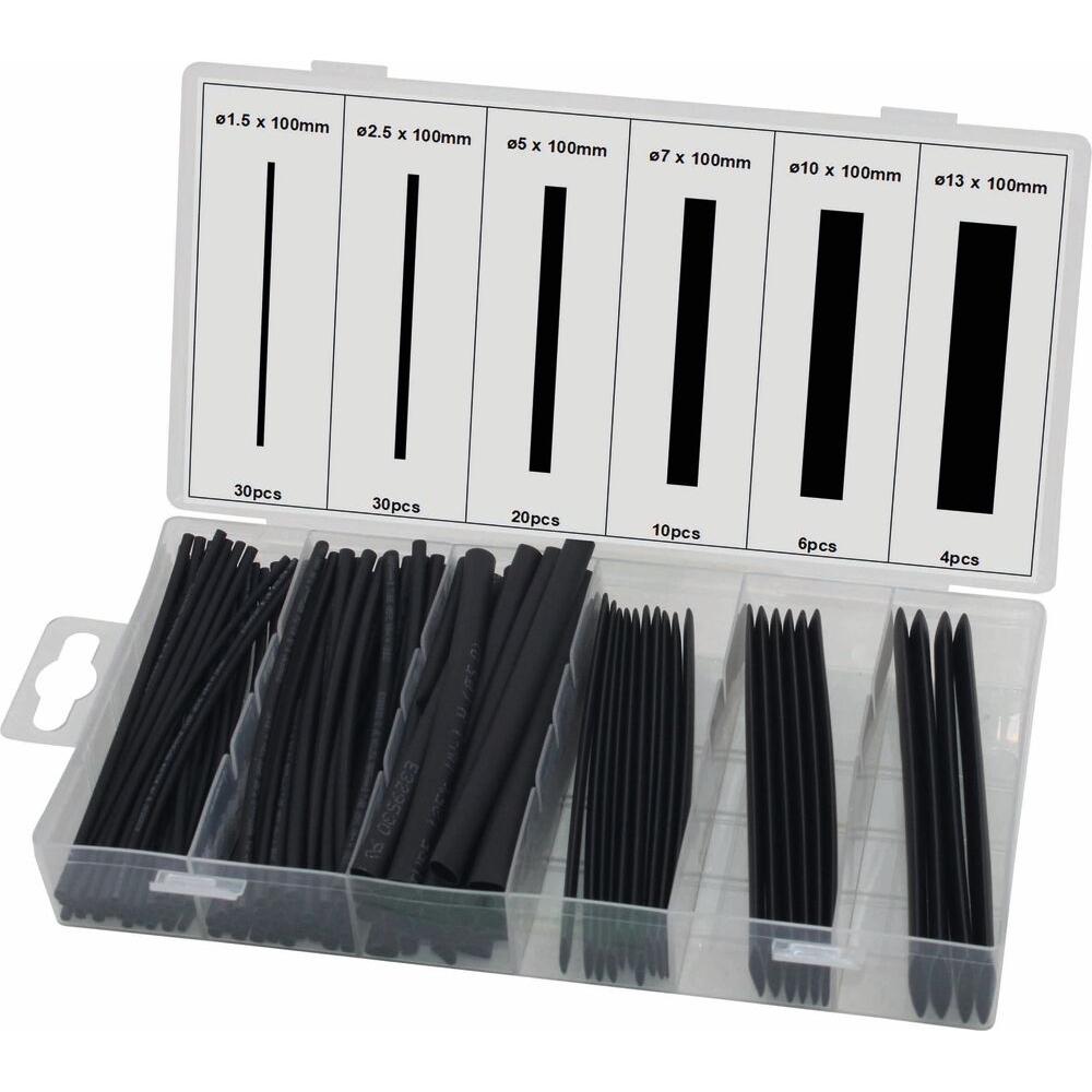 Gaine thermorétractable 100mm 2:1 noire - Coffret de 100 pcs SODELEC - 02781