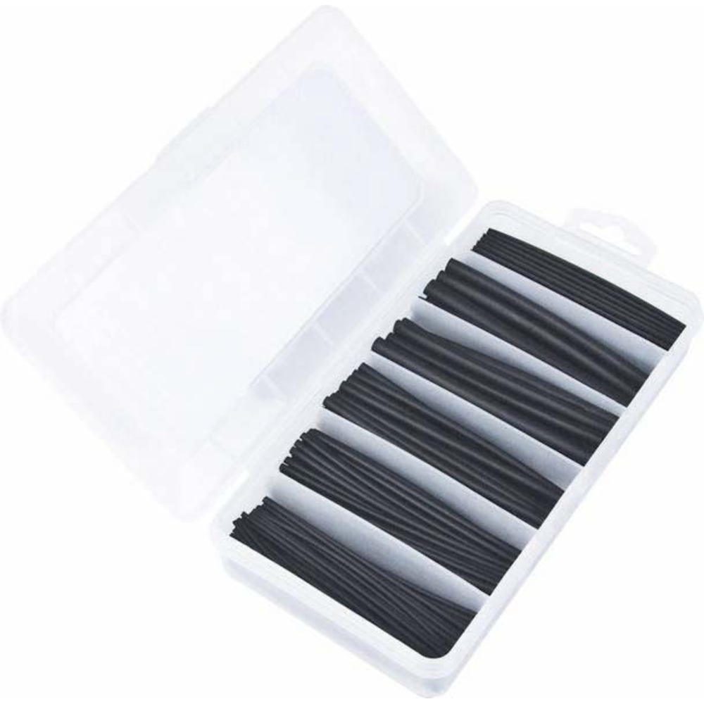 Assortiment de 170 gaines thermoretractables - 100 mm, noires, restreint 2:1 SODELEC - 02782