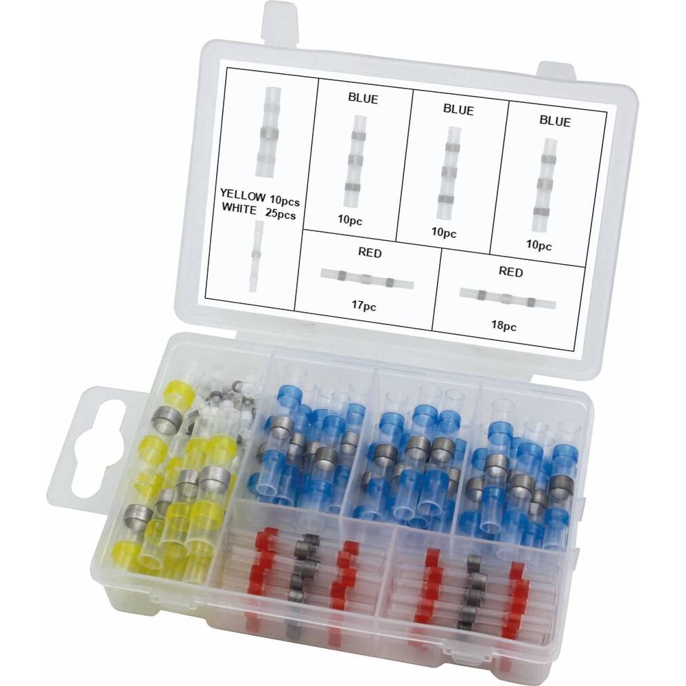 Cosse jonction bout à bout isolée thermorétractable - coffret de 100 pcs STILKER - 02789