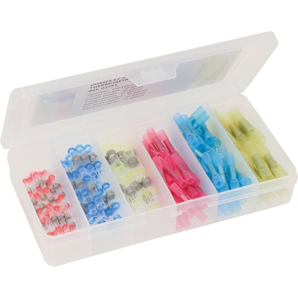 Cosse jonction bout à bout isolée thermorétractable - coffret de 150 pcs SODELEC - 02795