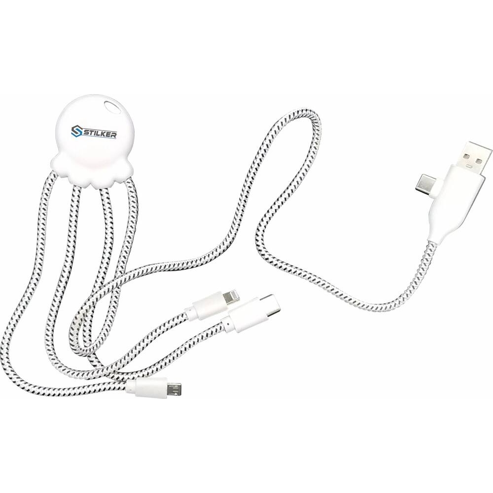 CÂBLE DE CHARGE MULTI-EMPREINTES DOUBLE ENTRÉE USB/USB-C - STILKER - 03030