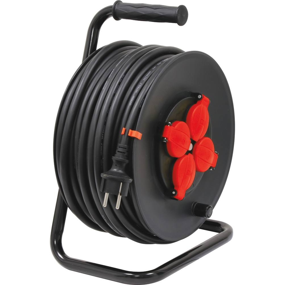 Enrouleur électrique HO7RN-F 40m 3G1,5mm² 230V 4 prises DRAKKAR - 03105