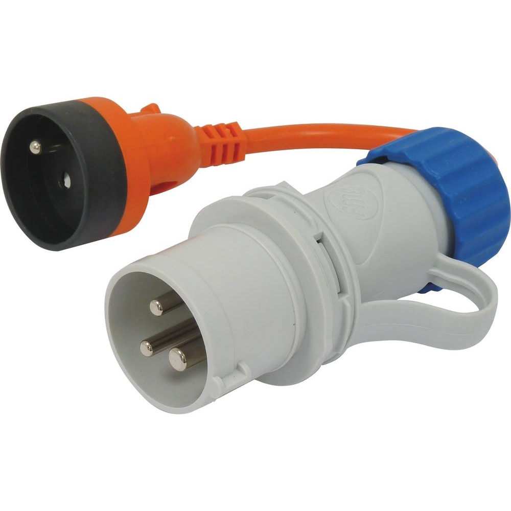 Adaptateur fiche mâle CE17 avec prise femelle 2P+T 230V FANTON - 03264