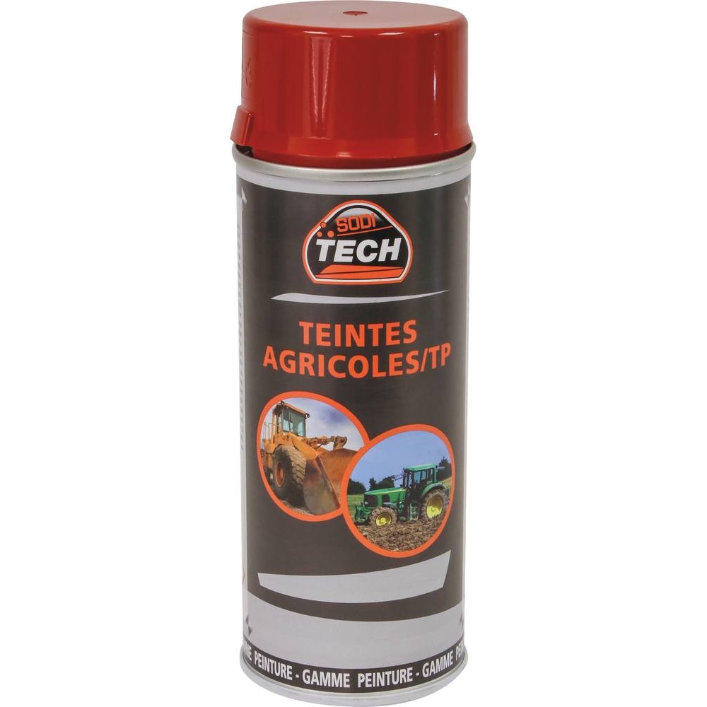 Peinture teinte agricole rouge Case - aérosol de 400ml SODITECH - 03808