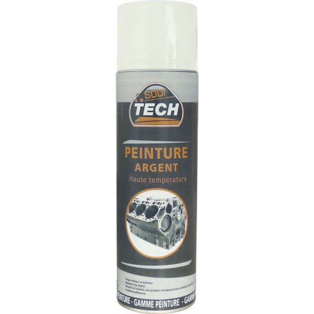 Aerosol 500ml peinture haute temperature argent SODITECH - 03830