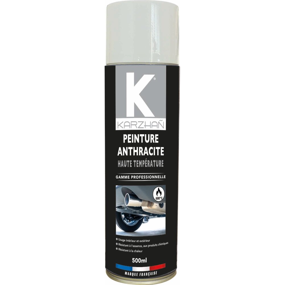 Peinture haute température 600°C anthracite - aérosol de 500ml KARZHAN - 03832